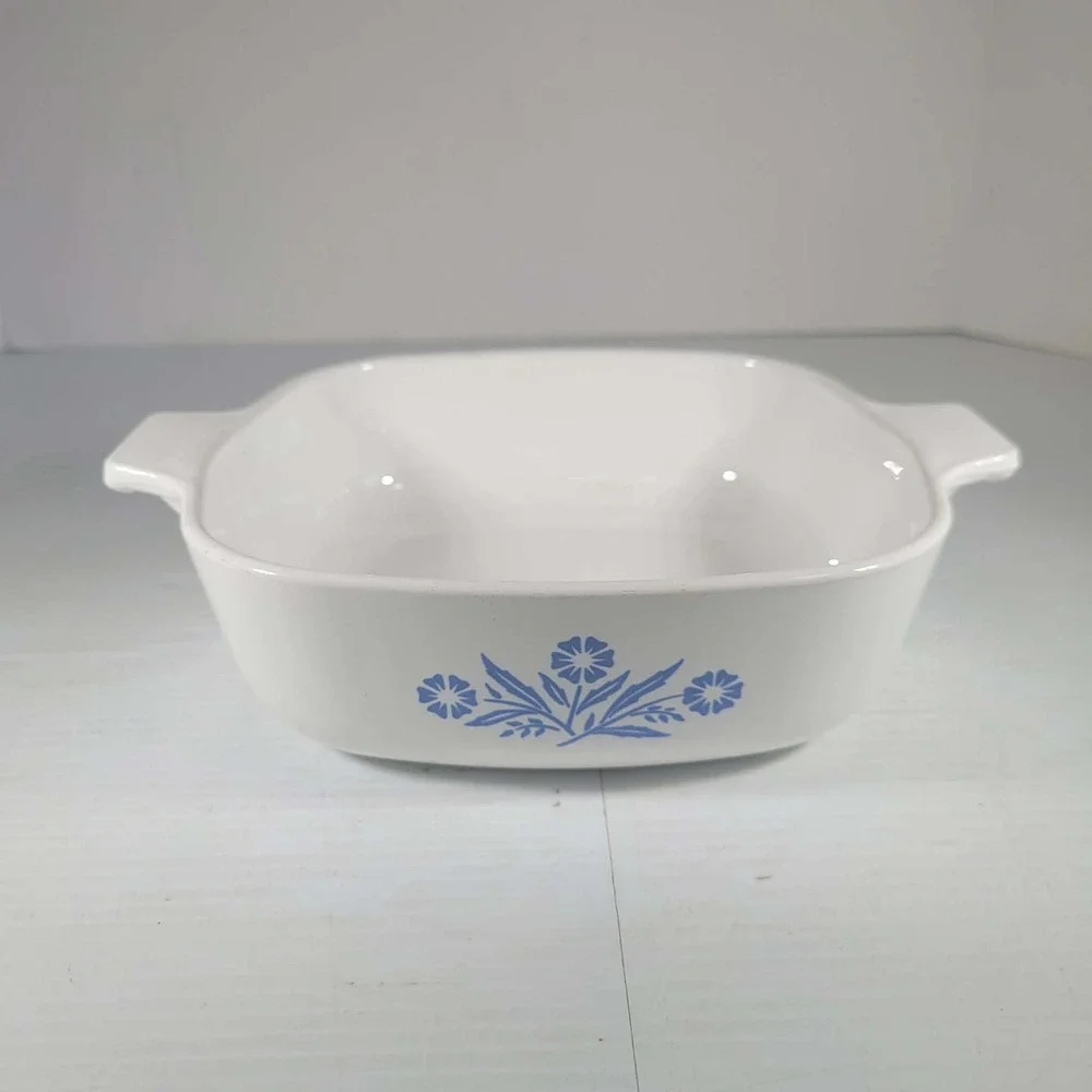 Corning Ware Casserole Dish 1 Quart No Lid P-1-B Blue Cornflower Vintage USA